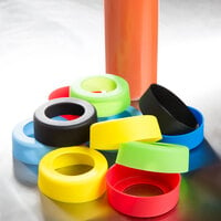 Tablecraft SB53A Assorted Silicone Widemouth Squeeze Bottle Bands (53mm) - 12/Pack