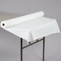 Hoffmaster 260047 40 inch x 100' Linen-Like White Paper Roll Table Cover