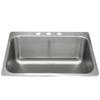 Advance Tabco LS-2418-14RE 1 Bowl Stainless Steel Drop-In Laundry Room Sink - 24 inch x 18 inch x 14 inch