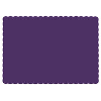 Hoffmaster 310557 10 inch x 14 inch Purple Colored Paper Placemat with Scalloped Edge - 1000/Case