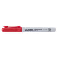 Universal UNV07072 Red Bullet Tip Pen Style Permanent Marker - 12/Pack