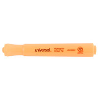 Universal UNV08863 Fluorescent Orange Chisel Tip Desk Style Highlighter - 12/Box