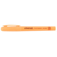 Universal UNV08853 Fluorescent Orange Chisel Tip Pen Style Highlighter with Pocket Clip - 12/Pack
