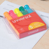 Universal UNV08860 Chisel Tip Desk Style Highlighter, Fluorescent Color Assortment - 5/Set
