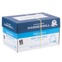 Hammermill 86702 Great White 8 1/2 inch x 11 inch White Case of 3-Hole Punched 20# Recycled Copy Paper - 5000 Sheets