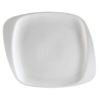 CAC WH-6 White Pearl 6 1/2 inch New Bone White Porcelain Square Plate - 36/Case