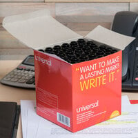 Universal UNV07050 Black Chisel Tip Desk Style Permanent Marker - 36/Box