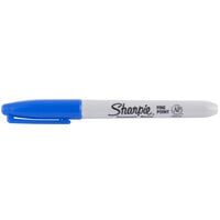 Sharpie 30003 Blue Fine Point Permanent Marker - 12/Box