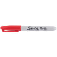 Sharpie 30002 Red Fine Point Permanent Marker - 12/Box