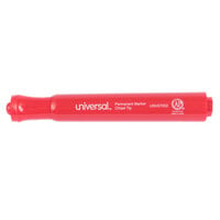 Universal UNV07052 Red Chisel Tip Desk Style Permanent Marker - 12/Pack