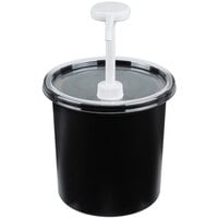 Cambro 1.7 Qt. Black Insulated ColdFest Condiment Dispenser Kit with Standard Pump and Cover