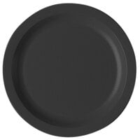 Cambro 725CWNR110 Camwear 7 1/4" Black Polycarbonate Narrow Rim Plate - 48/Case