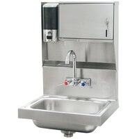 Advance Tabco 7-PS-79 Hand Sink with Soap and Paper Towel Dispenser - 17 1/4" x 15 1/4"