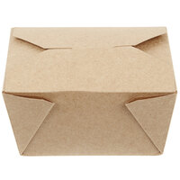 Choice 5 1/8 inch x 3 1/2 inch x 2 1/2 inch Kraft Microwavable Folded Paper #1 Take-Out Container - 50/Pack
