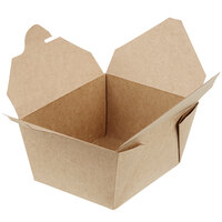 Choice 5 1/8 inch x 3 1/2 inch x 2 1/2 inch Kraft Microwavable Folded Paper #1 Take-Out Container - 50/Pack