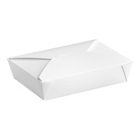 Choice White Microwavable Folded Paper #2 Take-Out Container 7 3/4" x 5 1/2" x 1 7/8" - 50/Pack