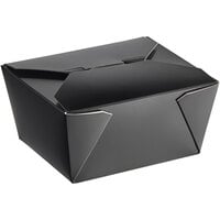 Choice 4 5/8 inch x 3 1/2 inch x 2 1/2 inch Black Microwavable Folded Paper #1 Take-Out Container - 50/Pack