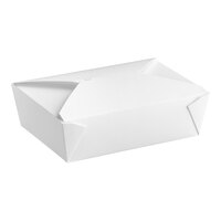 Choice 7 3/4" x 5 1/2" x 2 1/2" White Microwavable Folded Paper #3 Take-Out Container - 50/Pack