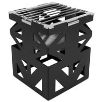 Eastern Tabletop 1742MB LeXus 8 inch x 8 inch x 10 inch Black Steel Cube with Fuel Shelf and Grate