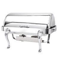 Eastern Tabletop 3114QA-SS Queen Anne 8 Qt. Rectangular Stainless Steel Roll Top Induction / Traditional Chafer