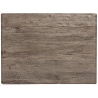 Grosfillex X1 Rectangular Aged Oak Outdoor Molded Melamine Table Top