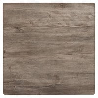 Grosfillex X1 Square Aged Oak Outdoor Molded Melamine Table Top