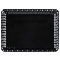 Fineline 294-BK Flairware 9" x 13" Black Plastic Rectangular Tray - 48/Case