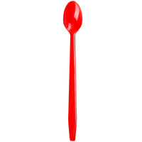 Choice 8 inch Red Plastic Soda / Sundae Spoon - 1000/Case