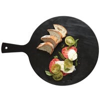 American Metalcraft FSR14 Endurance 15" Round Melamine Serving Peel - Black Faux Slate