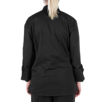 Mercer Culinary Genesis® M61010 Unisex Lightweight Black Customizable Long Sleeve Chef Jacket - S
