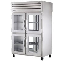 True STA2RPT-4HG-2G-HC Spec Series 52 5/8" Glass Front Half Door / Glass Back Full Door Pass-Through Refrigerator with Chrome-Plated Shelves