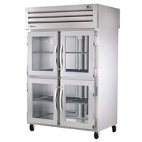 True STA2RPT-4HG-2S-HC Spec Series 52 5/8" Glass Front Half Door / Solid Back Full Door Pass-Through Refrigerator with Chrome-Plated Shelves