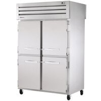 True STA2RPT-4HS-2G-HC Spec Series 52 5/8" Solid Front Half Door / Glass Back Full Door Pass-Through Refrigerator with Chrome-Plated Shelves