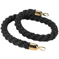 American Metalcraft RSCLRPGOBL 5' Braided Black Barrier System Rope with Gold Ends