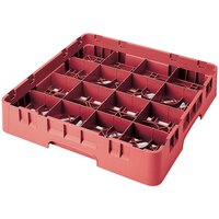 Cambro 16S1058163 Camrack 11 inch High Customizable 16 Red Compartment Glass Rack