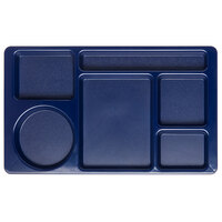 Carlisle 61514 Space Saver 8 3/4 inch x 15 inch Blue ABS Plastic 6 Compartment Tray