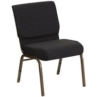 Flash Furniture FD-CH0221-4-GV-S0806-GG Black Dot Patterned 21" Extra Wide Church Chair with Gold Vein Frame