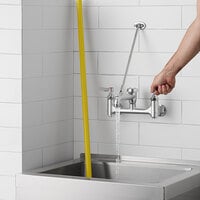 T&S B-0665-BSTRM Mop Sink Faucet with Adjustable 8 inch Centers, 6 1/2 inch Nozzle, Eterna Cartridges, and Vacuum Breaker