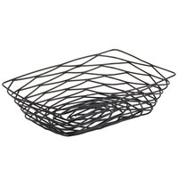 Tablecraft BK17209 Artisan Rectangular Black Wire Basket - 9 inch x 6 inch x 2 1/2 inch