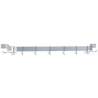 Advance Tabco SW1-72-EC 72 inch Stainless Steel Wall Mounted Single Line Pot Rack with 9 Double Prong Hooks