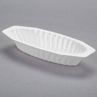 Fineline Flairware 215-WH 15 oz. White Plastic Oval Bowl / Serving Boat - 300/Case