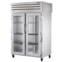 True STG2RPT-2G-2S-HC Spec Series 52 5/8" Glass Front / Solid Back Door Pass-Through Refrigerator with PVC-Coated Shelves