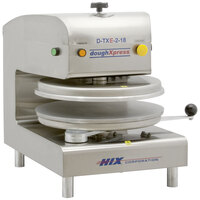 DoughXpress D-TXE-2-18 18 inch Dual-Heat Electromechanical Automatic Stainless Steel Heavy Duty Pizza / Tortilla Dough Press - 240V, 3100W