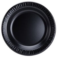 Dart 9PBQR Quiet Classic 9" Black Laminated Round Foam Plate - 125/Pack