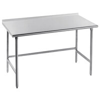 Advance Tabco TSFG-366 36" x 72" 16 Gauge Super Saver Commercial Work Table with 1 1/2" Backsplash