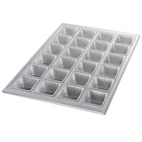 Chicago Metallic 46605 24 Cup 4.4 oz. Glazed Aluminum Square Muffin Specialty Pan - 14 1/8 inch x 20 3/4 inch