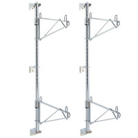Metro SW43C Super Erecta Chrome Double Level Post-Type Wall Mount End Unit for 21 inch Deep Shelf - 2/Pack