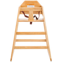 Tablecraft 6565004 Stacking Hardwood High Chair with Natural Finish, Unassembled