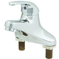 T&S BA-2710-VF05 4 inch Deck Mounted Single Lever Faucet with Ceramic Cartridge and Pop-Up Drain