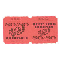 Red 50/50 Marquee Raffle Tickets - 1000/Roll